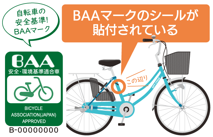 BAAマークを説明した自転車のイラスト
