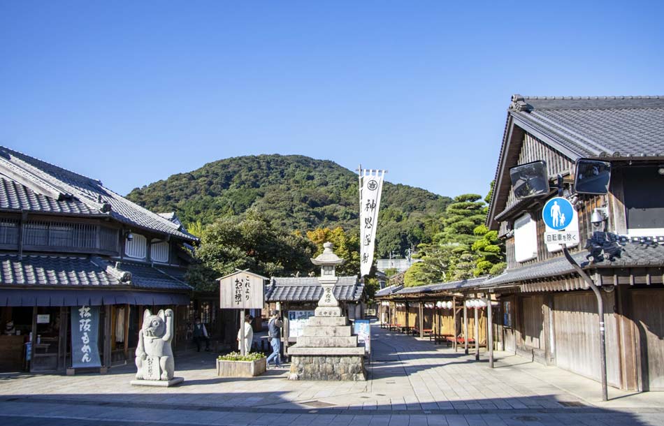 三重県伊勢市のおかげ横丁の風景